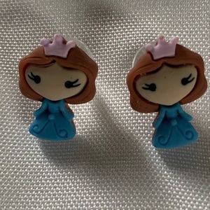 NWT. Handmade Pierced Pretty Princess Earrings for Girls!  For ages 5 and up!